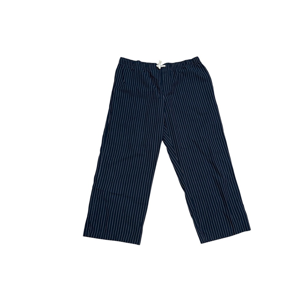 Merona Mens‎ Pajama Pants XL Navy Blue White Pinstripe Drawstring Sleep Bottoms